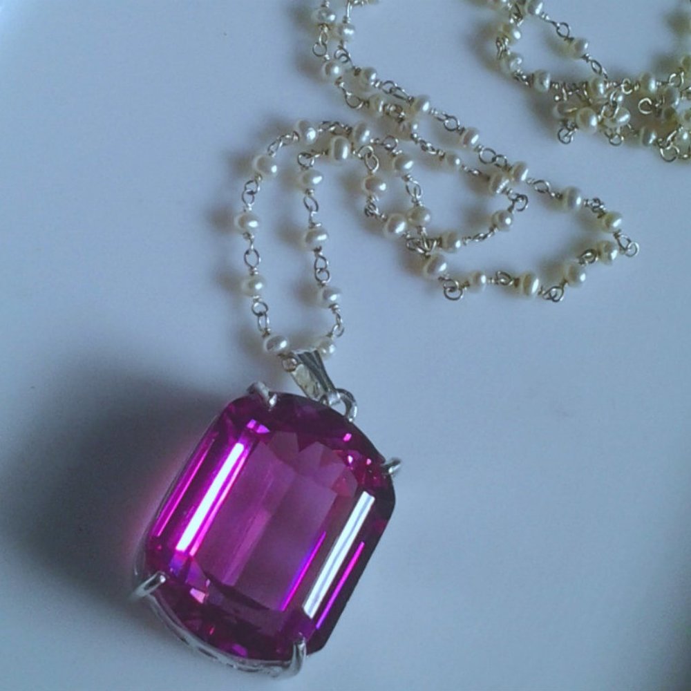 pink topaz necklace